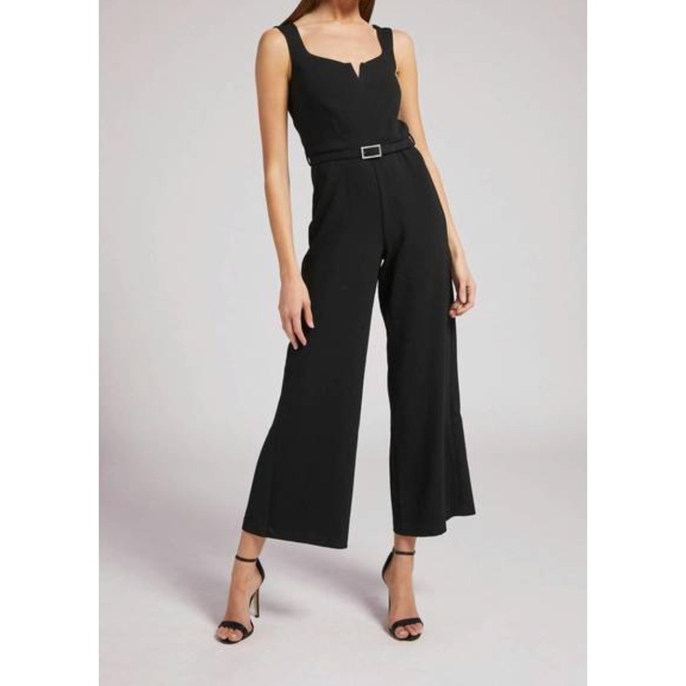 Generation Love Women's‎ Serina Crepe Jumpsuit XSMALL Black Belted Wide Leg NEW